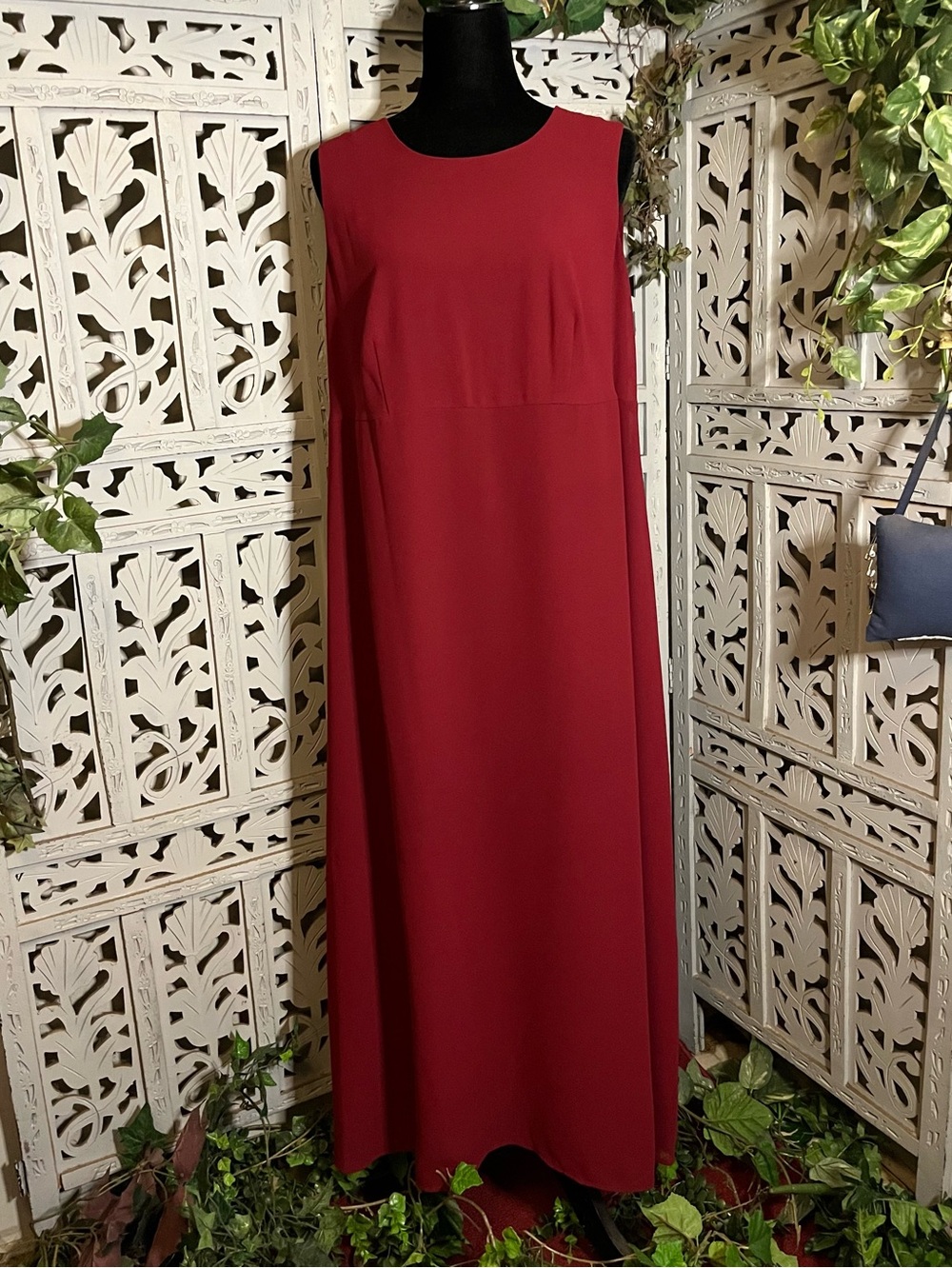 MELISSA HARPER BEAUTIFUL BURGUNDY RED SLEEVELESS PLUS SIZE MAXI DRESS